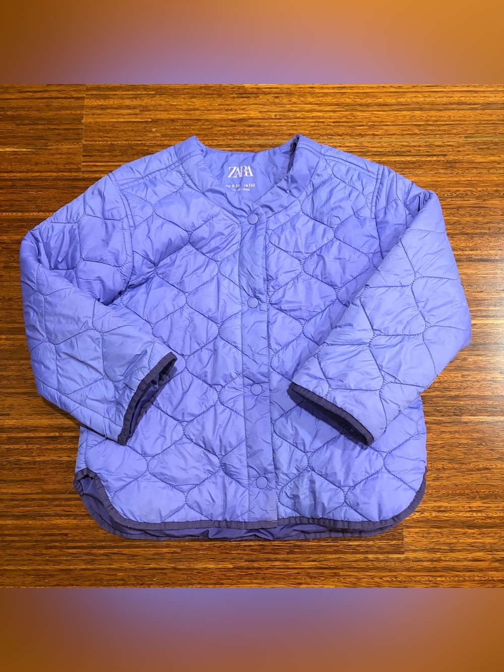 Zara Kids Periwinkle Purple Quilted Jacket Size 9/10 EU 140